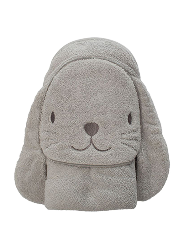 Playgro Home Bunny Hooded Towel for Kids, Grey