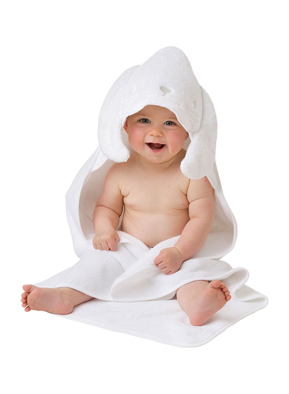 Playgro Home Bunny Hooded Towel for Kids, White