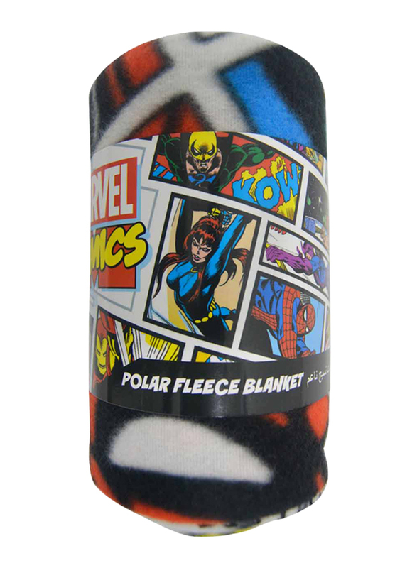 Marvel Comics Avenger Lightweight Warm Polar Fleece Blanket, 100 x 150cm, Multicolor