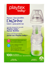 Playtex Anti-Colic Drop-Ins Liners, 118ml, 100 Pieces, Clear