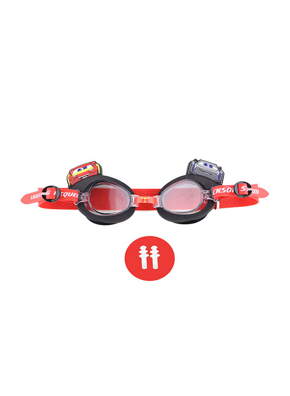 

Disney Cars 3D Swimming Goggle for Boys with Free Ear Plug & PVC Case, Red/Black