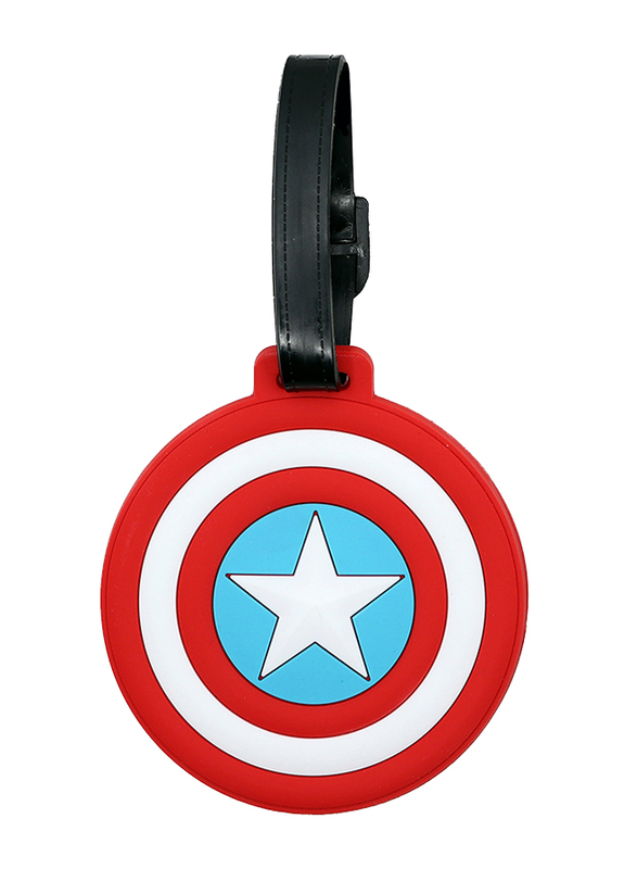 

Marvel Captain America Soft PVC Character Luggage Suitcase Backpack Tags, Red