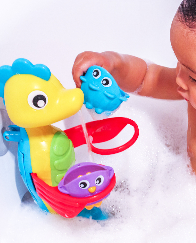Playgro Flowing Bath Tap and Cups for Kids, Blue/Yellow/Green/Purple