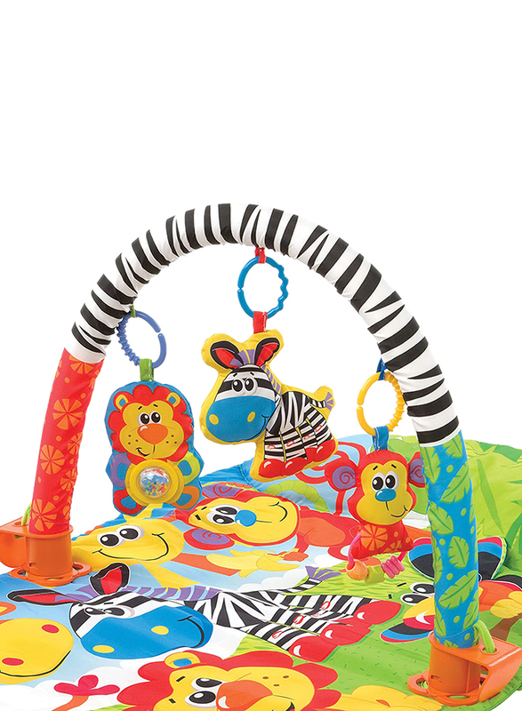 Playgro 5-in-1 Safari Gym, Green/Yellow/Red/White