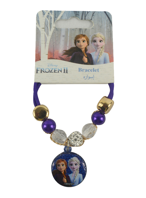 Disney Frozen II Bracelet for Girls, Gold/Purple/Blue