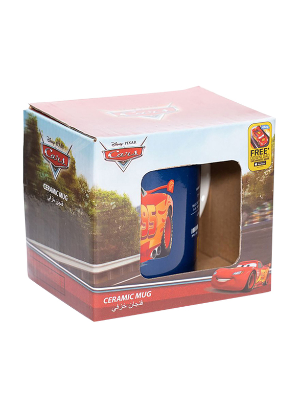 Disney Cars Can Shape Ceramic Mug for Boys, 300ml, Blue/Red/Yellow