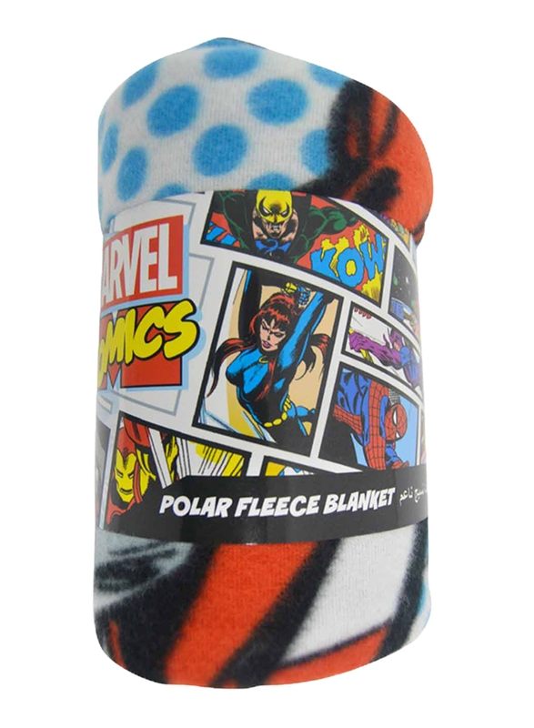 Marvel Marvel Comics Captain America Lightweight Warm Polar Fleece Blanket, 100 x 150cm, Multicolor