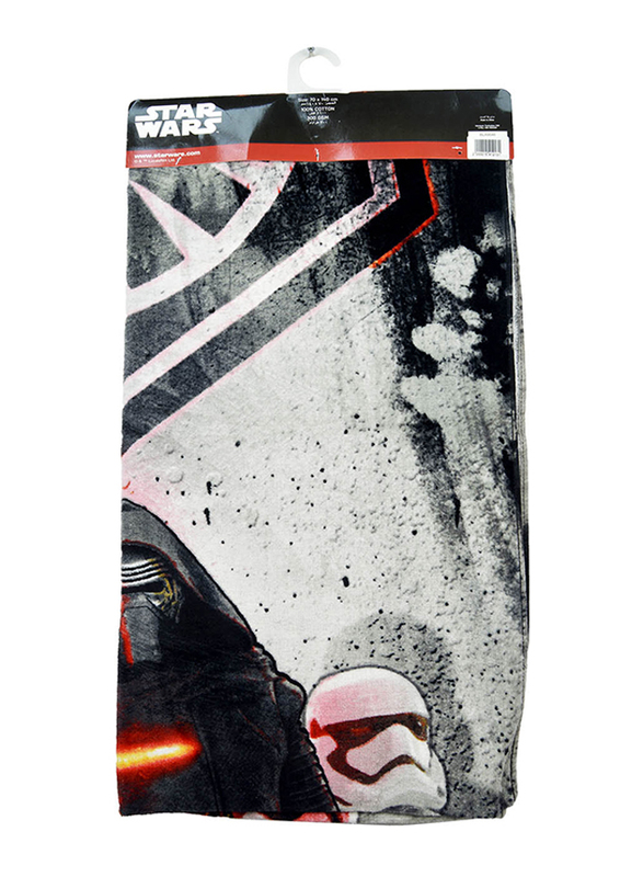 Lucas Star Wars Beach Bath Towel for Boys, 70 x 140cm, White/Black