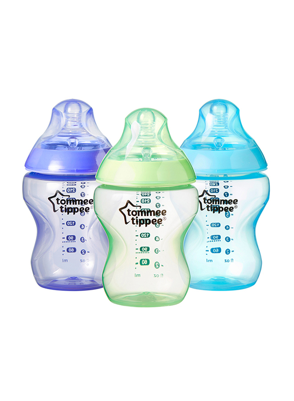 

Tommee Tippee Closer to Nature Feeding Bottle, 260mlx3, Multicolour