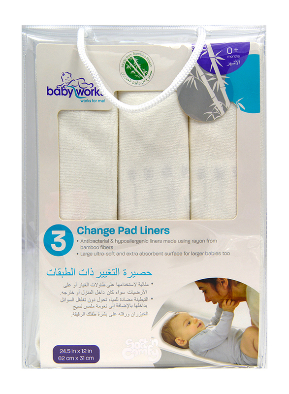 Babyworks Bamboo Change Pad Liners, White