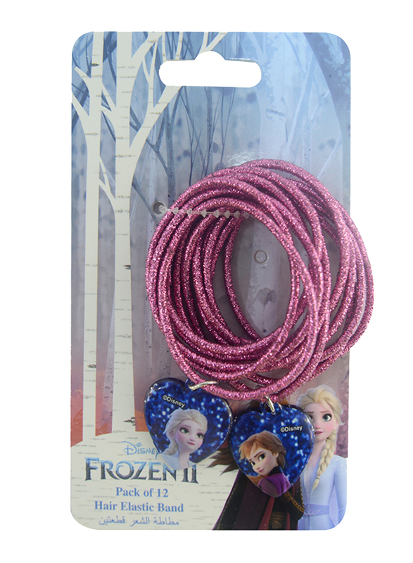 Disney Frozen II Hair Elastics Bands Set for Girls, 2-Pieces, Purple