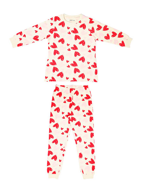 

Aiko FL10-1 Cotton My First Love Long Girls Two Piece Pyjama Set, 6-12 Months, Multicolour