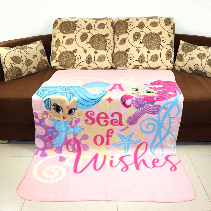 Nickelodeon Shimmer & Shine Polar Fleece Lightweight Warm Blanket, 100 x 150cm, Pink