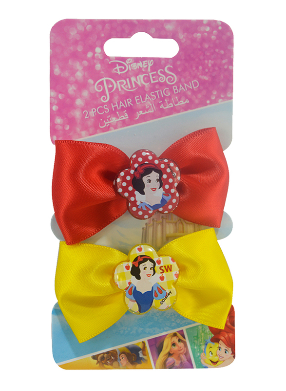 

Disney Princess Hair Elastics Bands Set for Girls, 2-Pieces, Red/Yellow