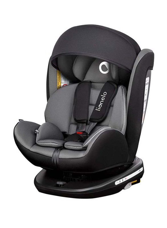 Lionelo Bastiaan 360 Baby Car Seat, Grey/Black Base