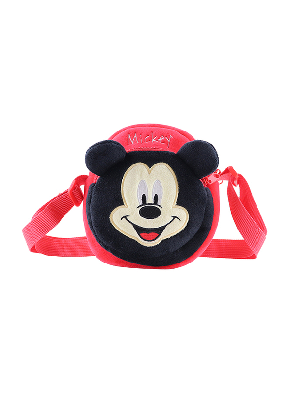 

Disney Mickey Mouse Kids 3D Soft Toys Velvet Plush Shoulder Bag For Boys, Red