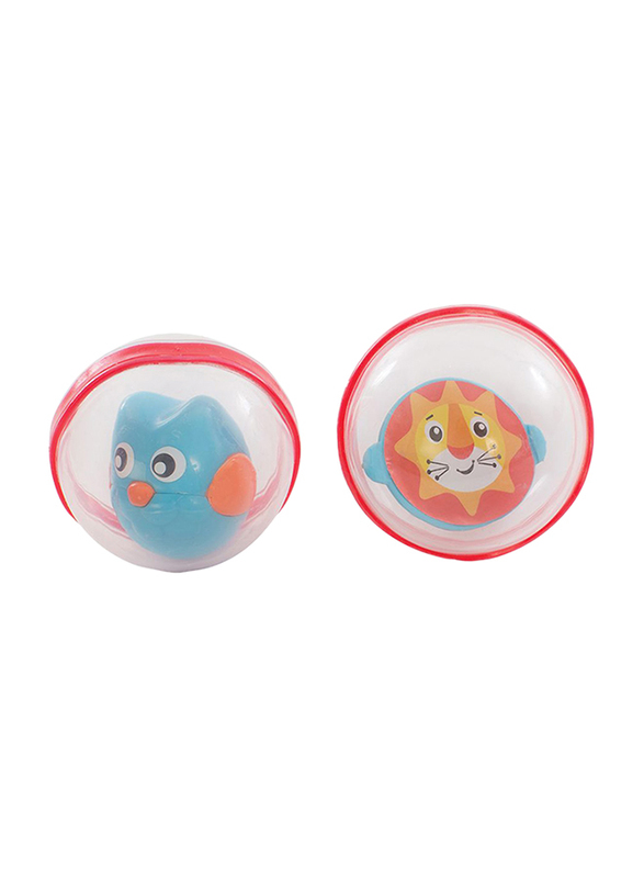 Playgro Bobbing Bath Balls for Kids, Clear/Red/Orange