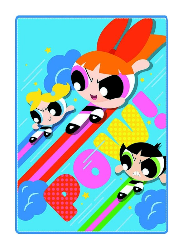 

Cartoon Powerpuff Girls Pow Network Kids Light Weight Flannel Blanket, 160 x 220cm, Multicolor