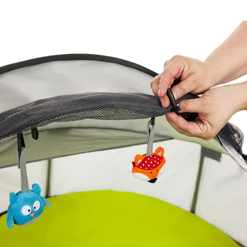 BBLuv Nindo Mini 2 in 1 Travel Bed & Play Tent, Green/Black