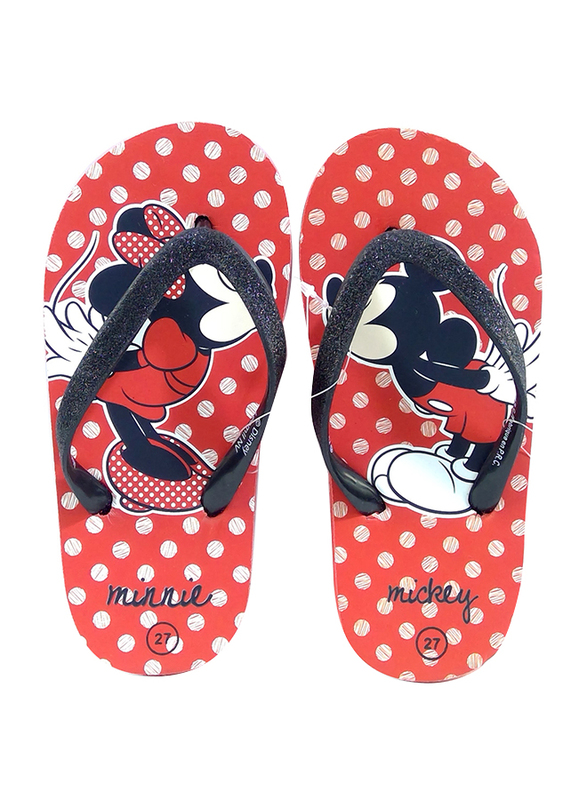 girls red flip flops