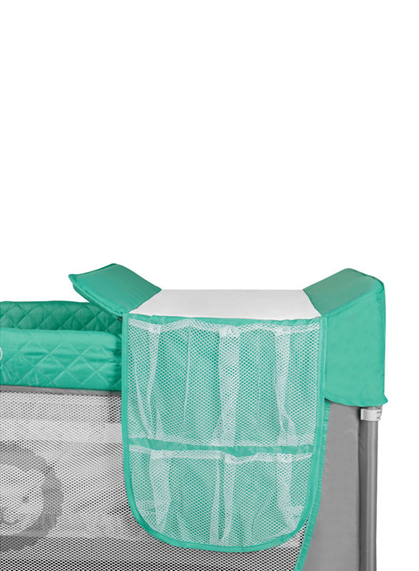 Lionelo Flower 2-in-1 Travel Bed Playpen, Turquoise Blue