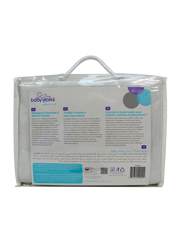 Babyworks Waterproof Mattress & Sheet Protector, White