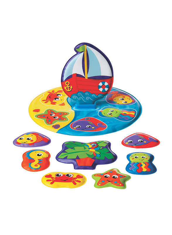Playgro Floaty Boat Bath Puzzle for Kids, Blue/Yellow/Green/Red
