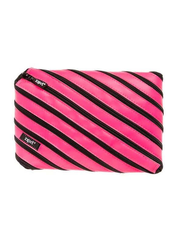 

Zipit Neon 3 Ring Pouch, Pink