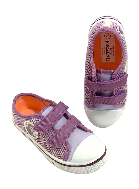 Disney Frozen II Velcro Sneakers for Girls, 24 EU, Lilac