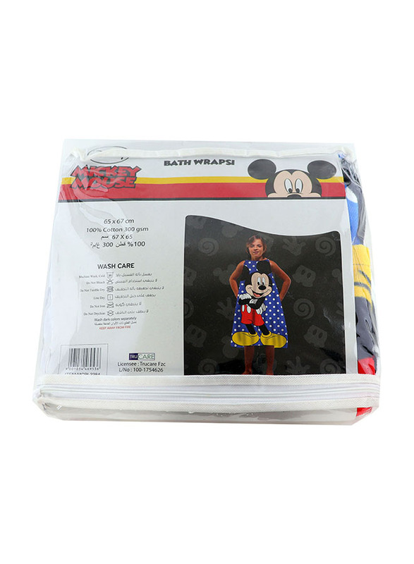 Disney Mickey Mouse Bath Wraps Towel for Boys, Blue