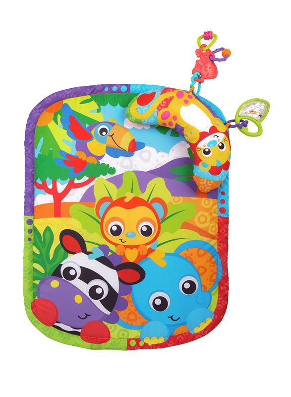 

Playgro Zoo Play Time Tummy Time Mat & Pillow, White/Green/Orange/Purple/Blue/Red