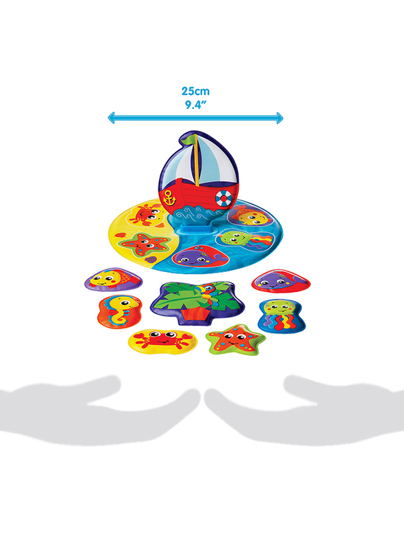 Playgro Floaty Boat Bath Puzzle for Kids, Blue/Yellow/Green/Red