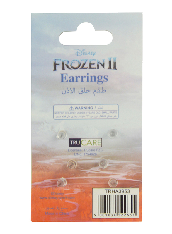 Disney Frozen II Ear Ring 3-Pairs Set for Girls, Gold/Blue