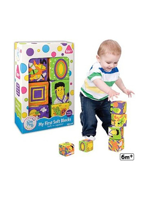 Playgro 6-Piece My First Soft Blocks, Multicolour