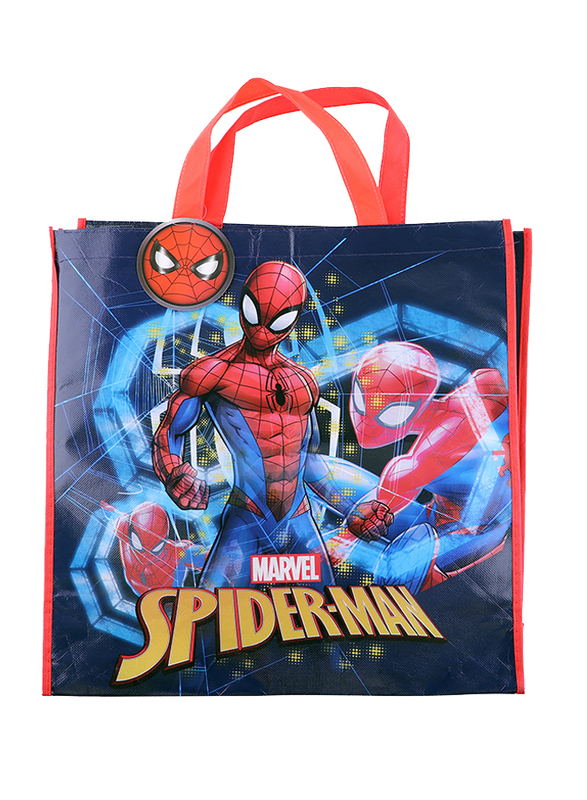 

Marvel Spider-Man Grocery Tote Bag For Boys, Eco Friendly, Reusable, Foldable, Blue