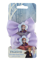 Disney Frozen II Hair Elastics Bands Set for Girls, 2-Pieces, Blue/Lavender