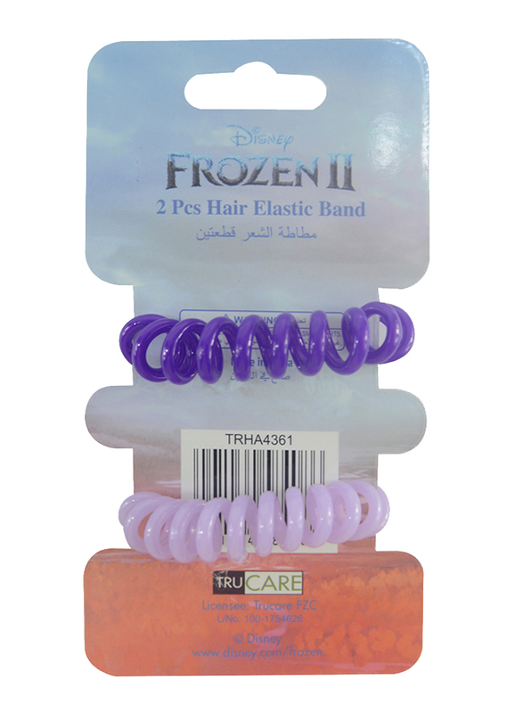 Disney Frozen II Hair Elastics Bands Set for Girls, 2-Pieces, Purple/Lavender