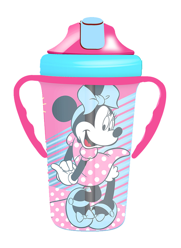 Disney Spill Proof Insulated Straw Cup, 12 Months+, 360ml, Minnie Mouse, Pink/Blue