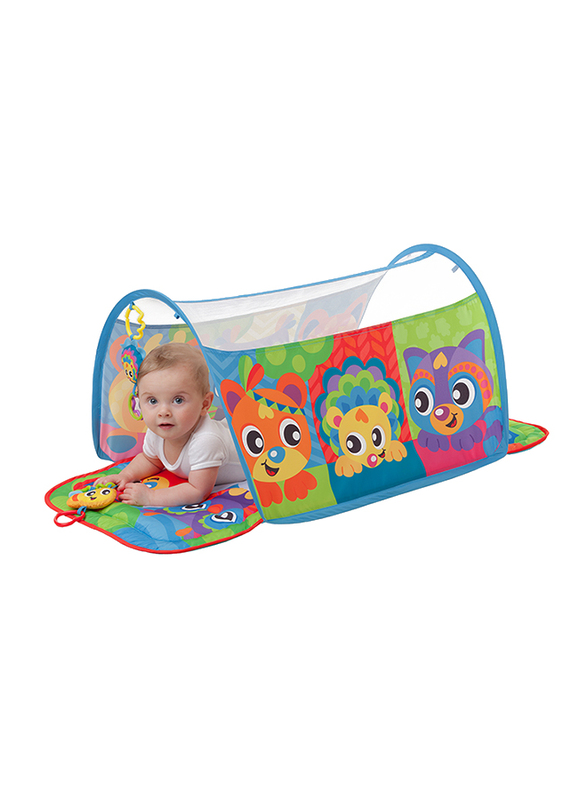 Playgro Honey Bee Bear Activity Tunnel Gym, Blue/Green/Yellow/Red/Purple