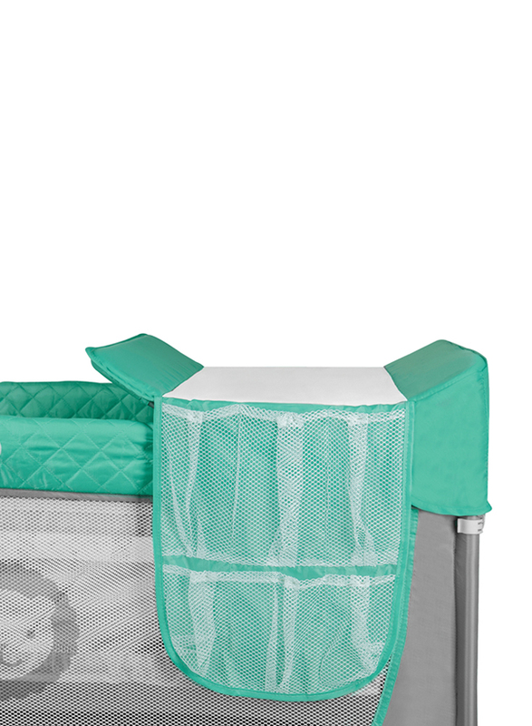 Lionelo Flower 2-in-1 Travel Bed Playpen, Turquoise Blue