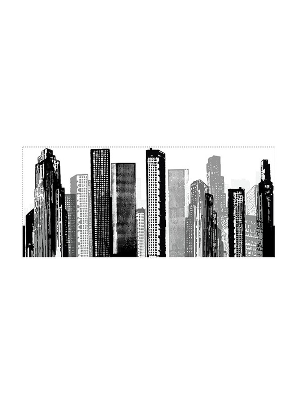 

Room Mates Decals Cityscape Peel & Stick Giant Wall Decal, Black/White