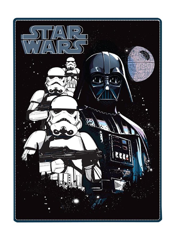 

Lucas Star Wars Kids Light Weight Flannel Blanket, 160 x 220cm, Black