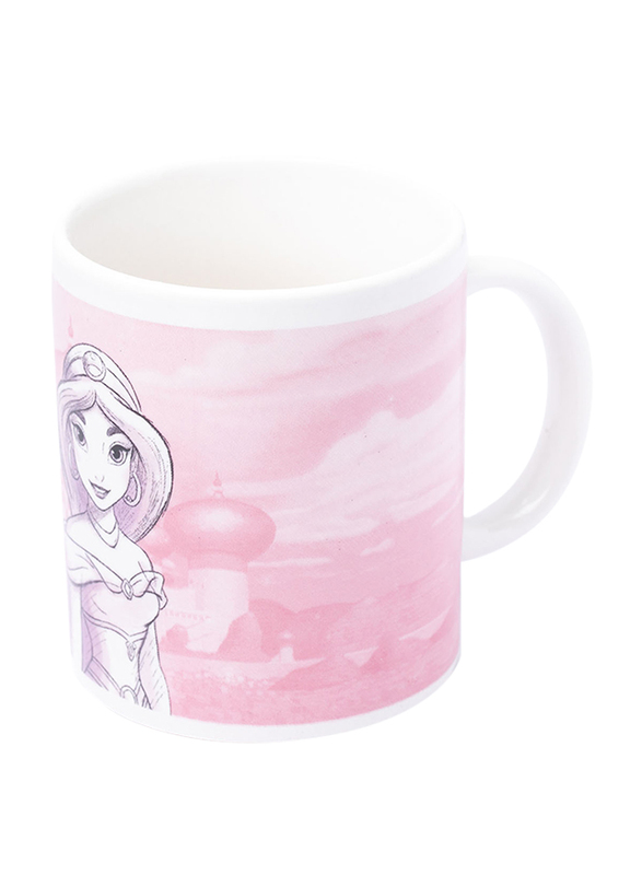 Disney Princess Can Shape Ceramic Mug for Girls, 300ml, Pink/White/Purple