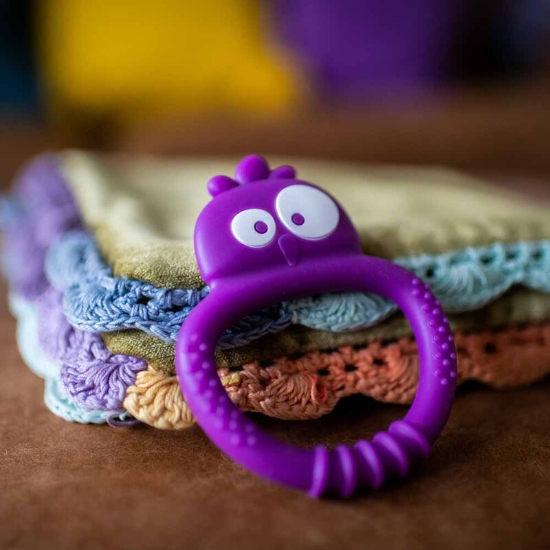 Tommee Tippee Kalani Mini Teether Sensory Teething Toy, Purple