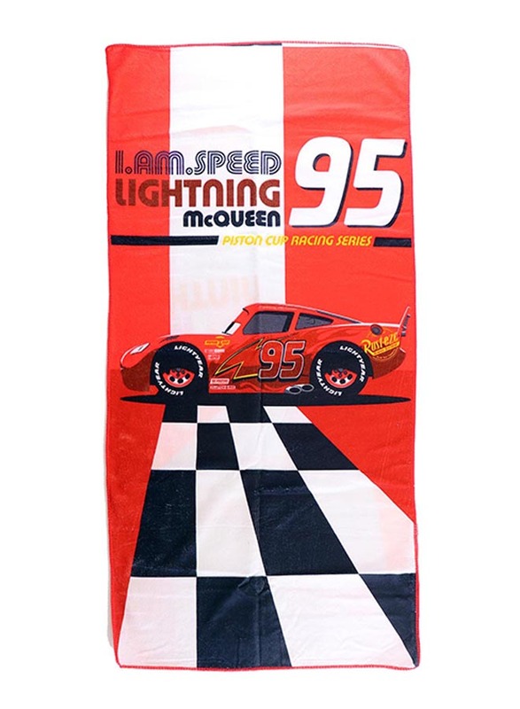 

Disney Cars Microfibre Kids Beach Bath Towel, 55 x 110cm, Red