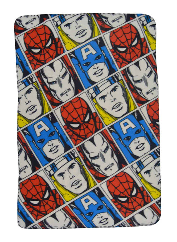 Marvel Comics Avenger Lightweight Warm Polar Fleece Blanket, 100 x 150cm, Multicolor