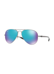 Ray-Ban Full Rim Aviator Gunmetal Sunglasses Unisex, Blue Mirrored Lens, RB8317CH-029/A1, 58/14/140