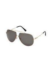 Tom Ford Full Rim Aviator Gold Sunglasses for Men, Black Lens, FT-058628A61, 61/10/140