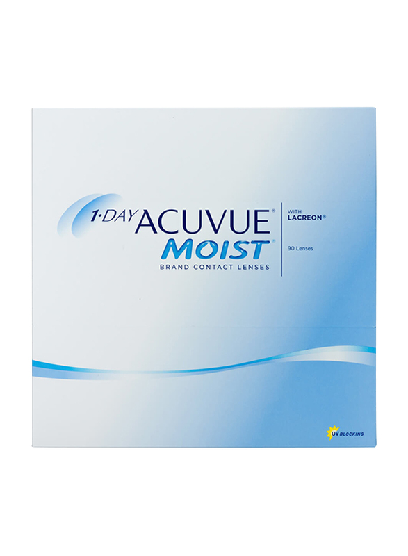 Acuvue Moist 1-Day Pack of 90 Contact Lenses, Natural, -0.75