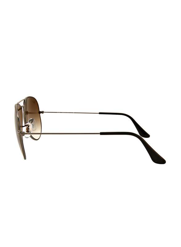 Ray-Ban Full Rim Aviator Gunmetal Sunglasses Unisex, Brown Gradient Lens, RB3025-004/51, 55/14/135